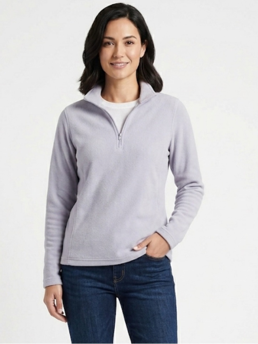 30 Lands’ End Quarter-Zip Fleece – Size L |‎ Cozy-Core | Layering Essential |